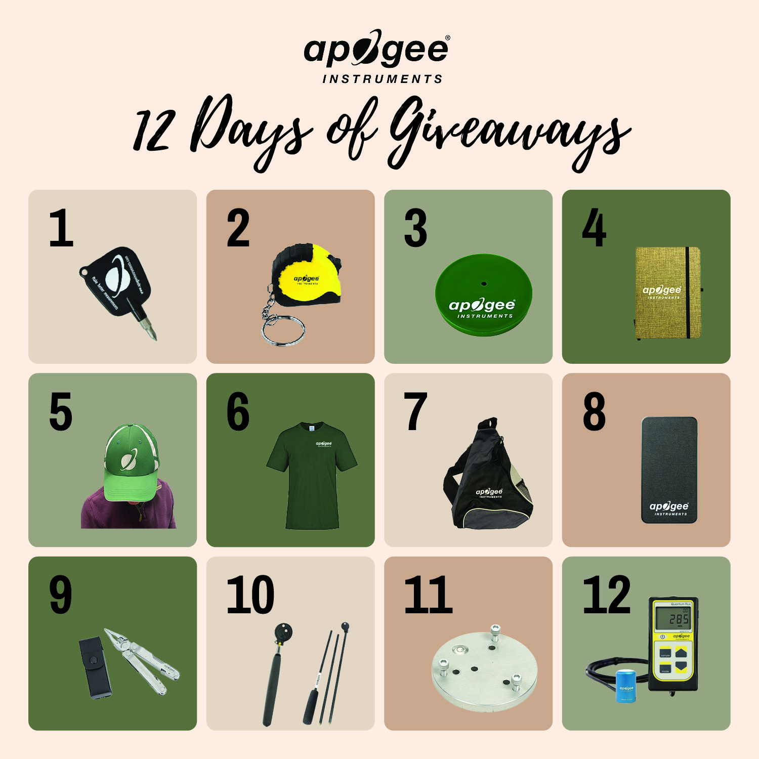 All prizes of 12 Days of Giveaways